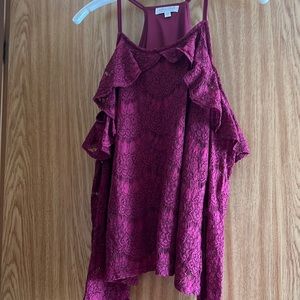 Burgundy top